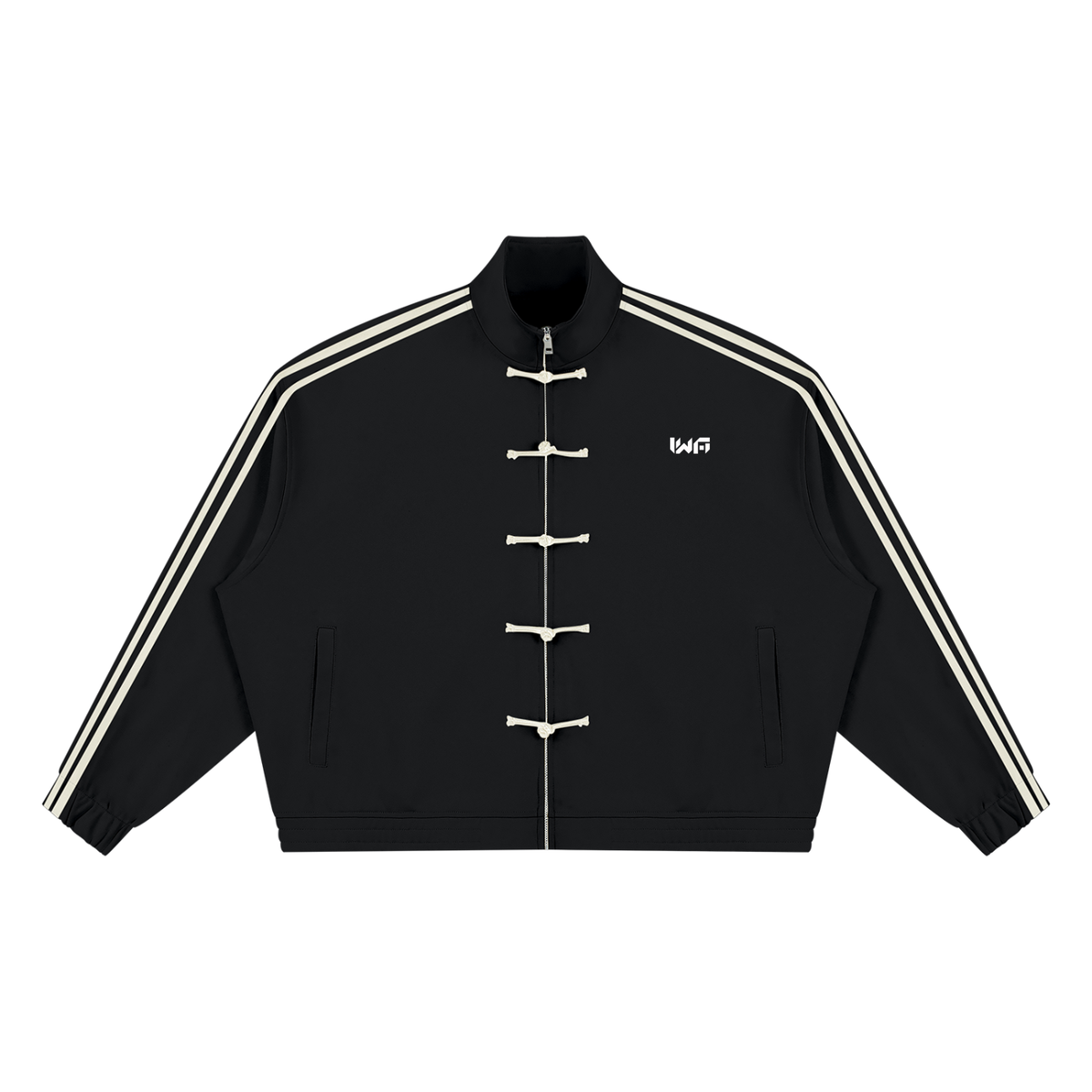 Unisex Boxy Stand Collar Full Zip Jacket