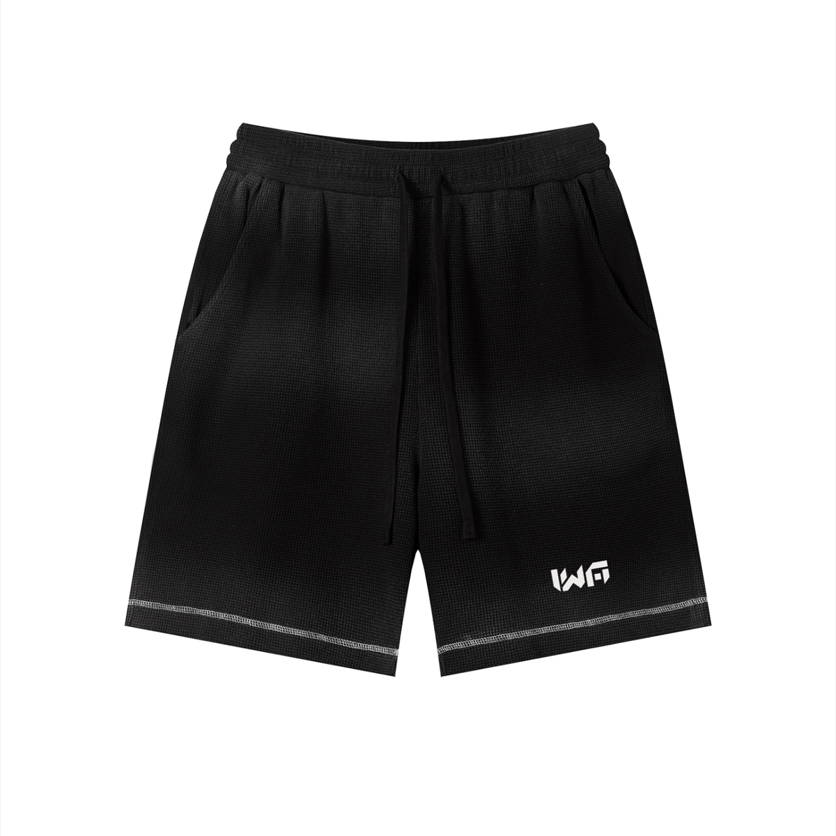 Unisex Sunfade Waffle Raw Hem Shorts
