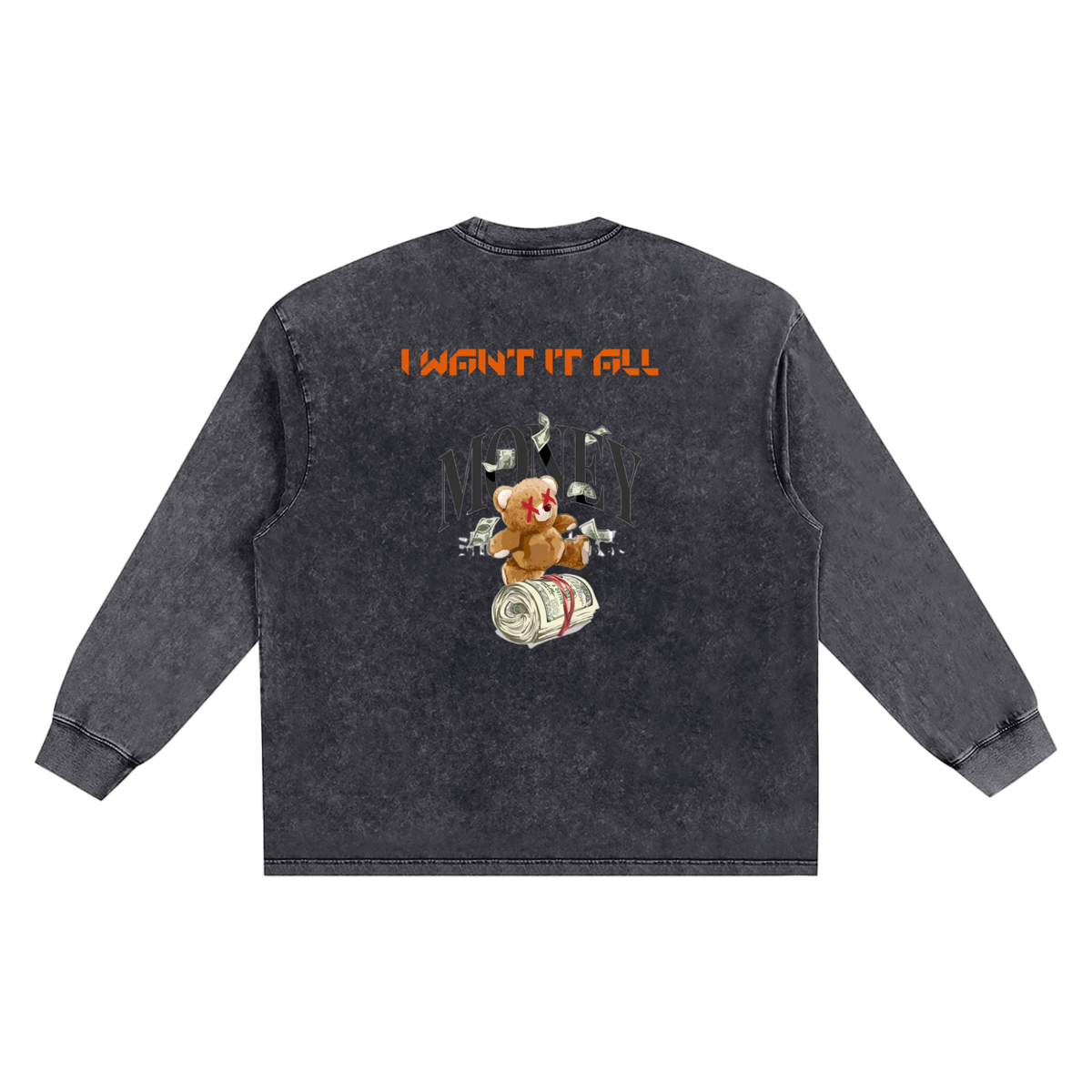 Snow Washed Oversize Long Sleeve T-shirt