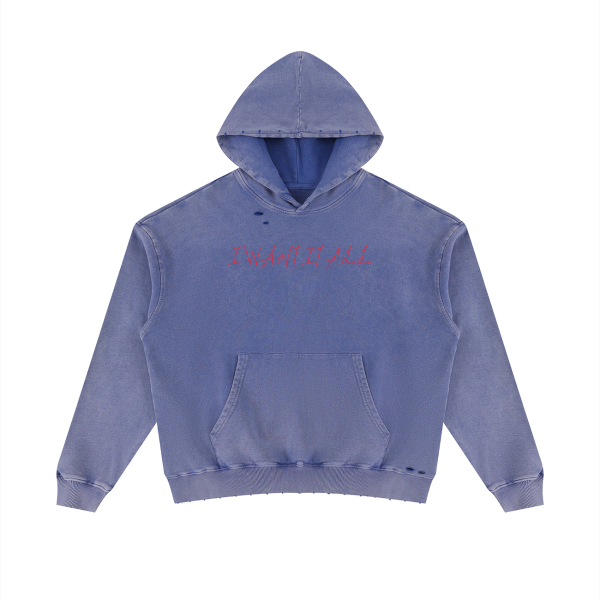 Unisex Mineral Wash Distressed Hoodie