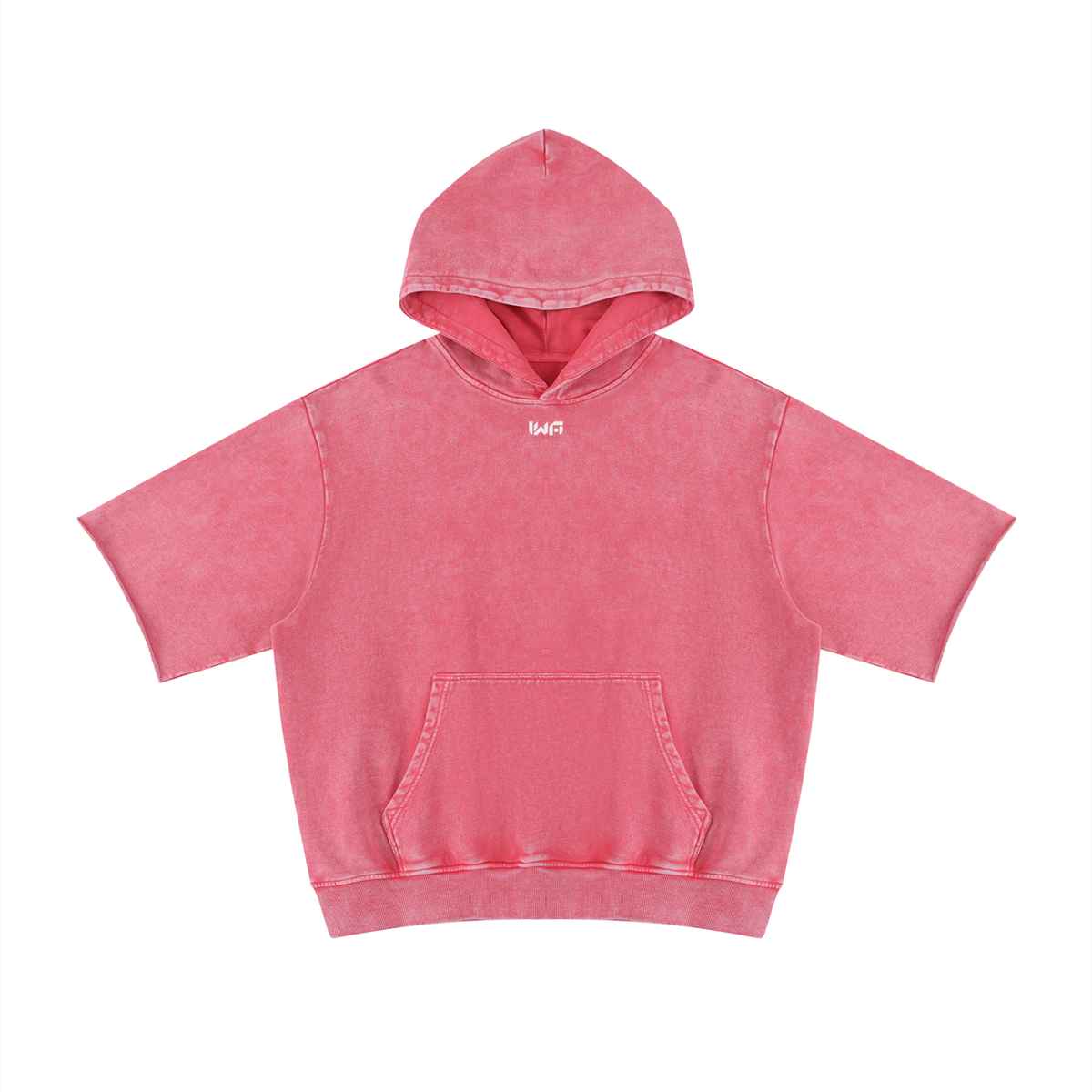 Unisex Mineral Wash Short Sleeve Hoodie