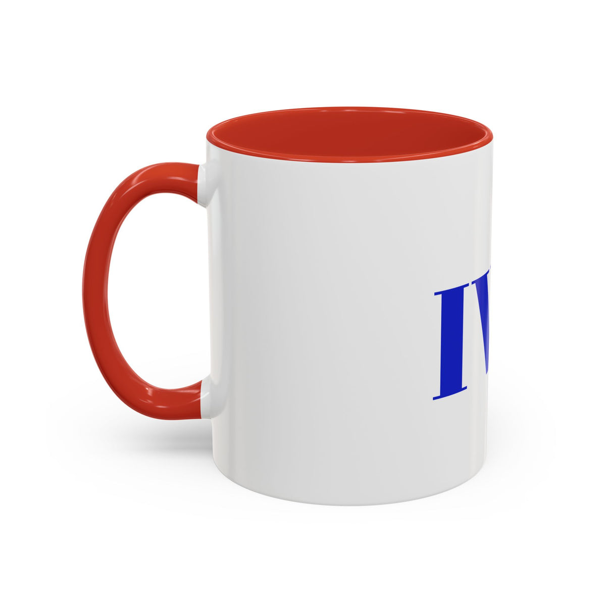 IWA Blue Serif Accent Coffee Mug – 11/15oz Ceramic
