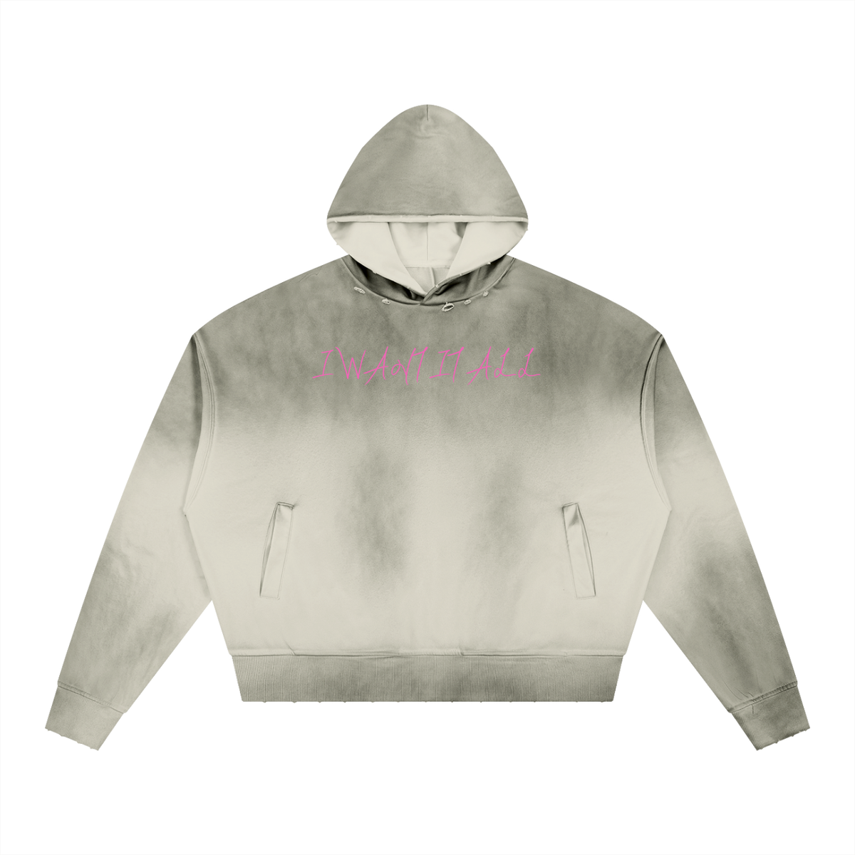 Unisex Sunfade Distressed Boxy Hoodie