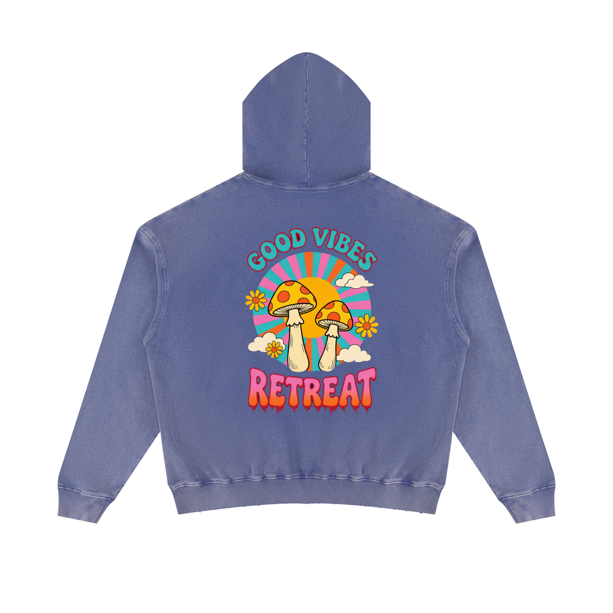 Unisex Mineral Wash Distressed Hoodie