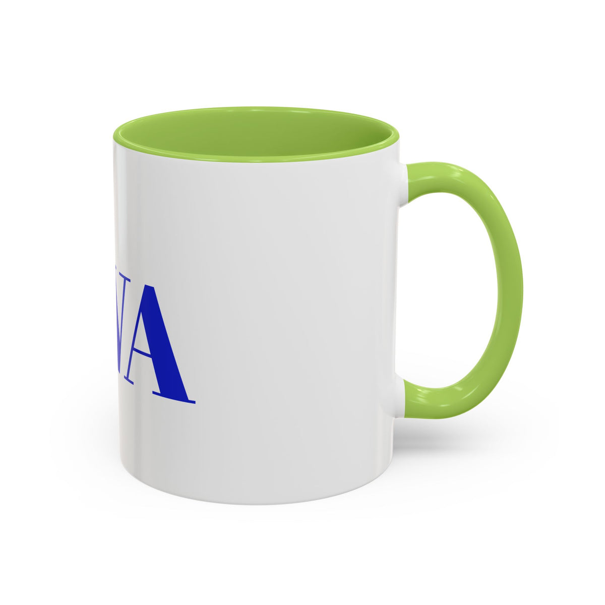 IWA Blue Serif Accent Coffee Mug – 11/15oz Ceramic