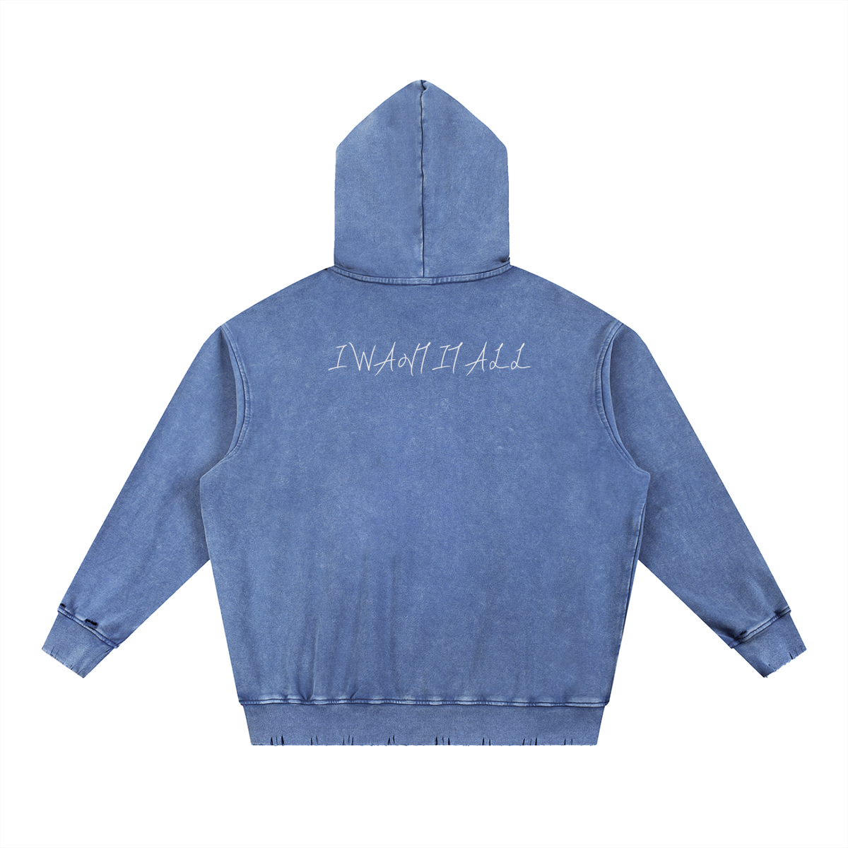 Snow Wash Hand-Frayed Heavyweight  Hoodie