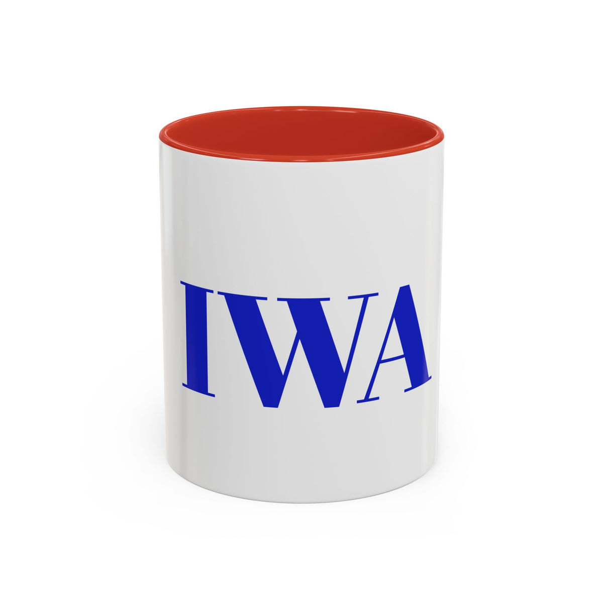 IWA Blue Serif Accent Coffee Mug – 11/15oz Ceramic