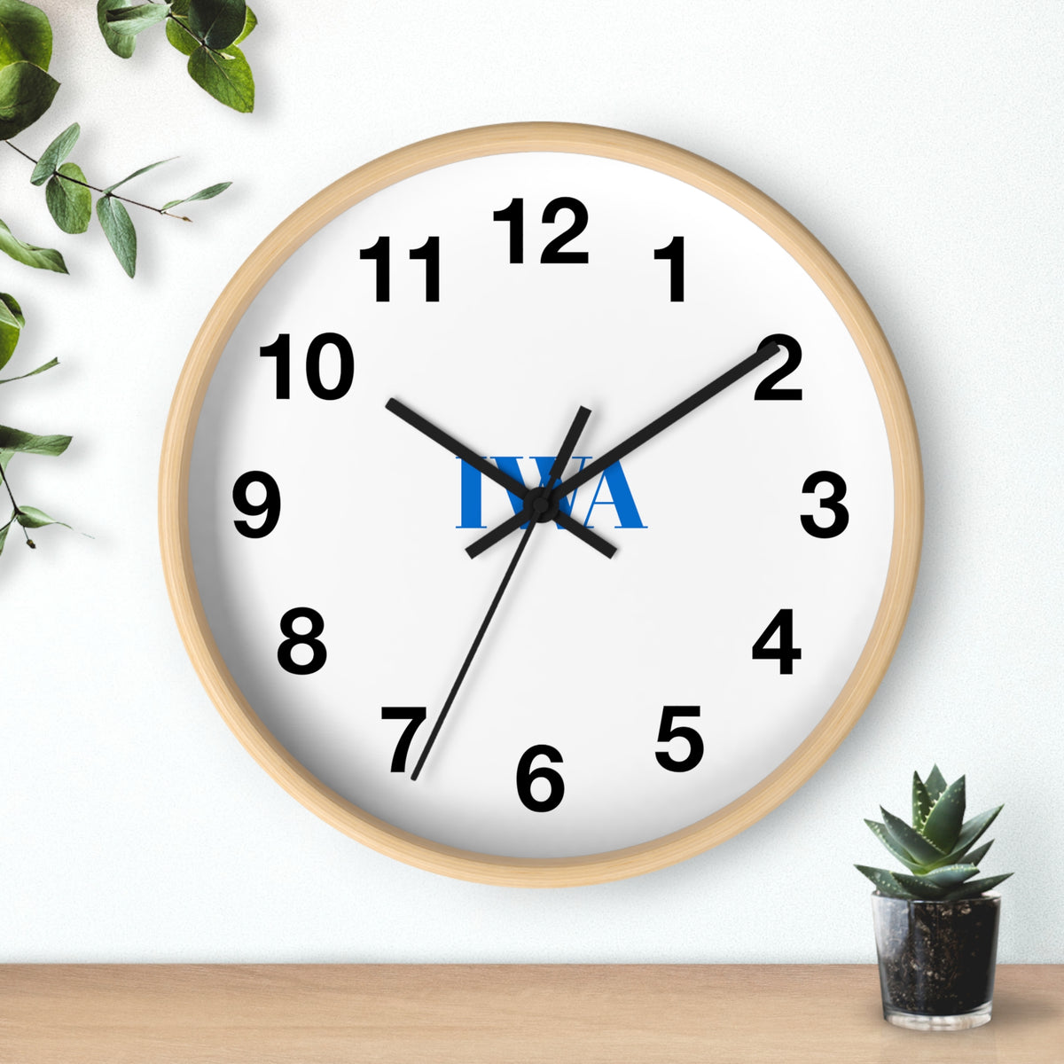 Minimalist Initials Wall Clock — Monogram ‘M A’ Modern Home Decor