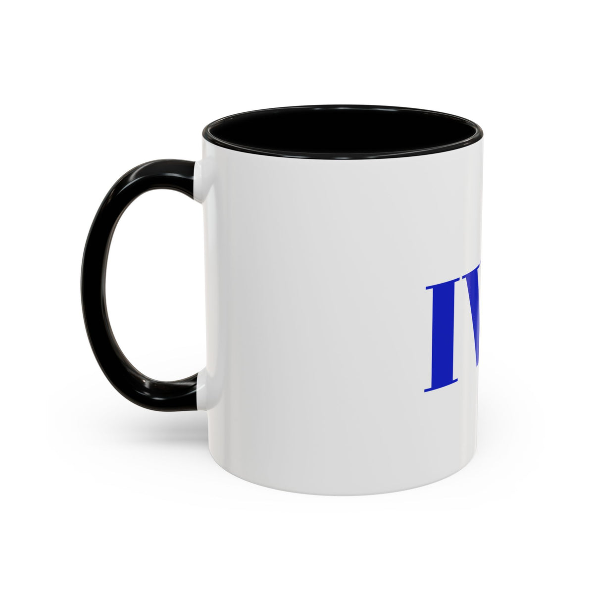 IWA Blue Serif Accent Coffee Mug – 11/15oz Ceramic