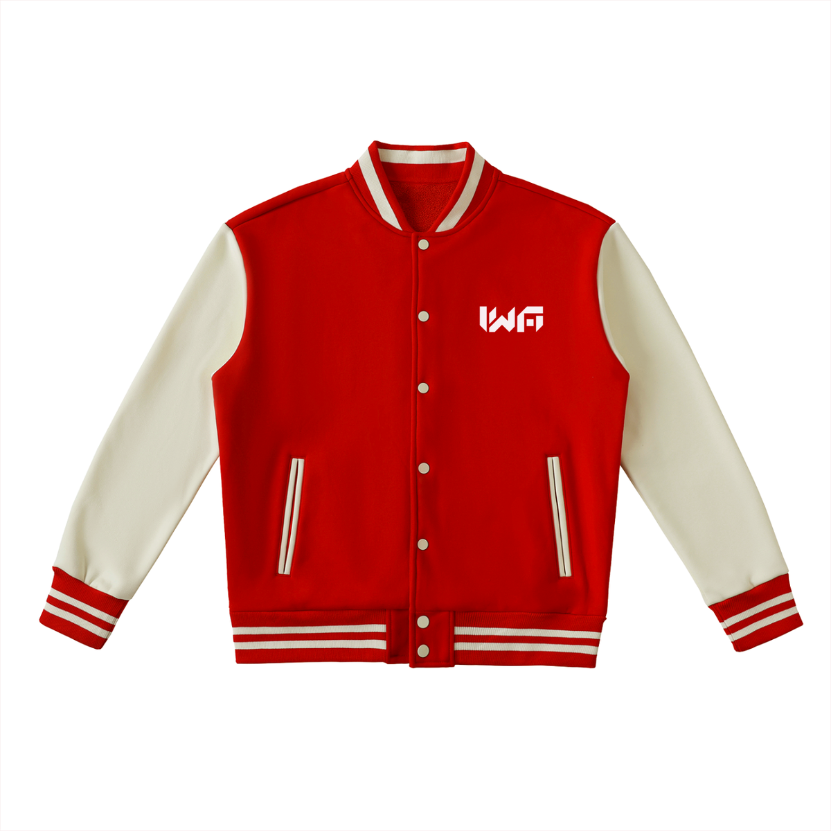 Two-Tone Fleeced Varsity Jacket