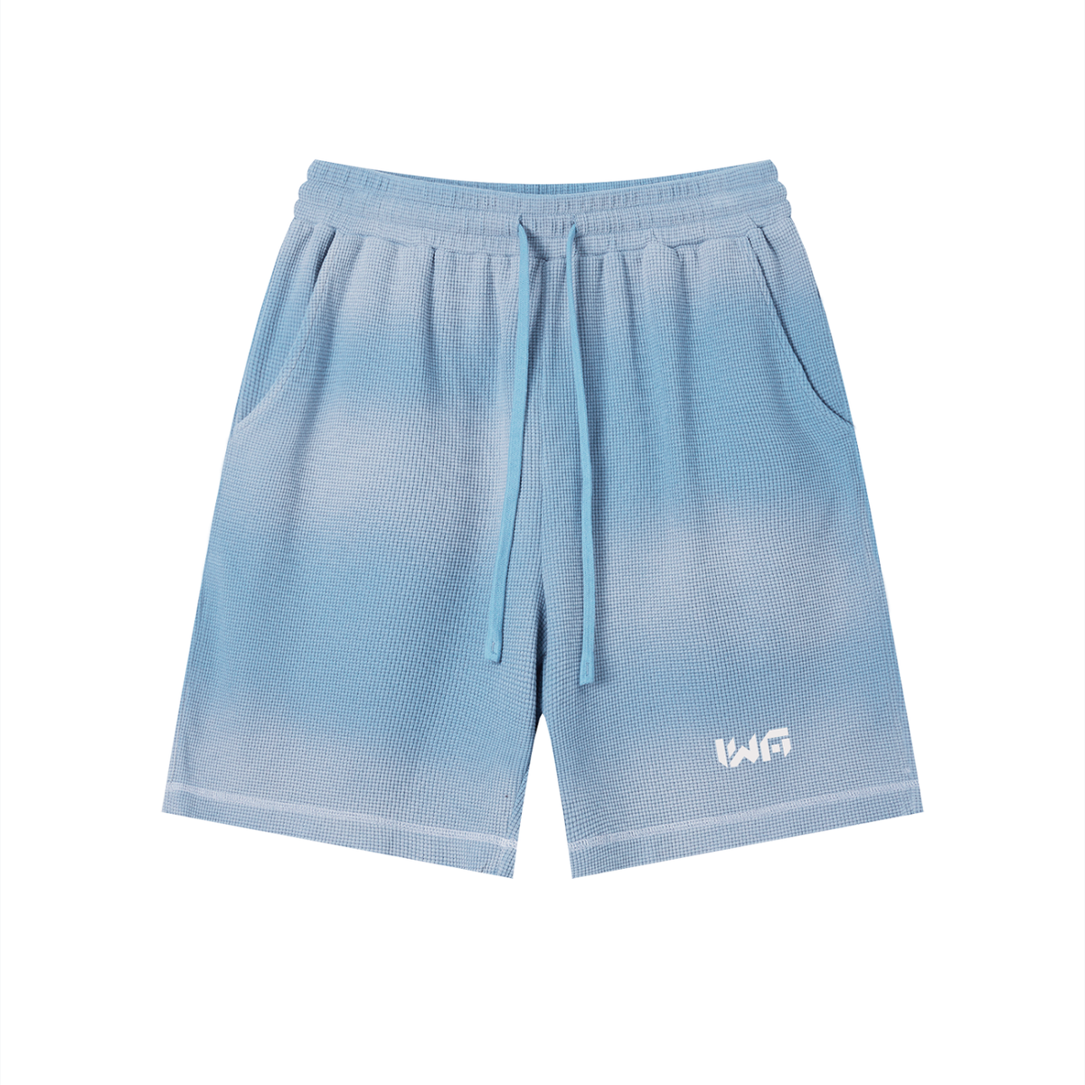 Unisex Sunfade Waffle Raw Hem Shorts