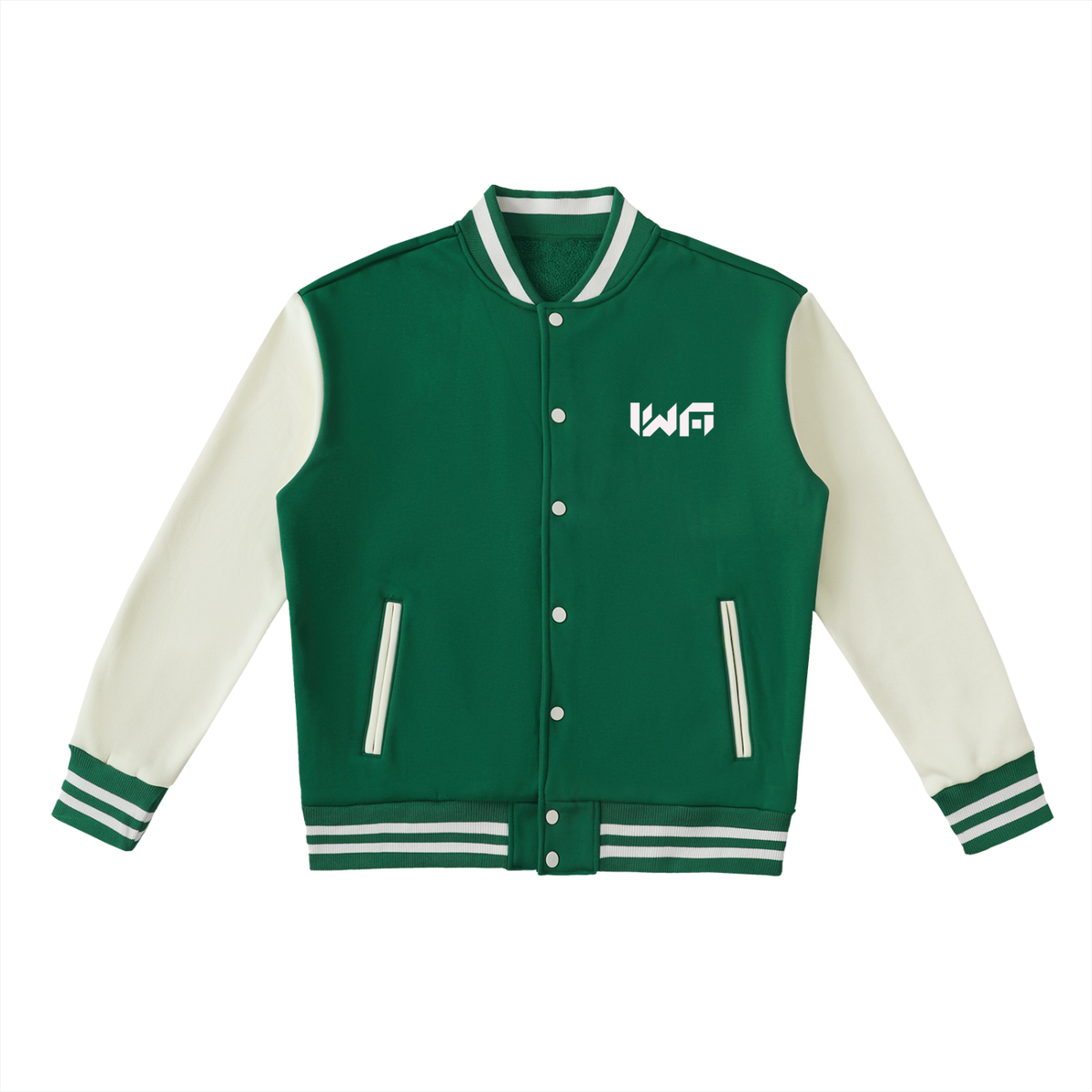 Two-Tone Fleeced Varsity Jacket