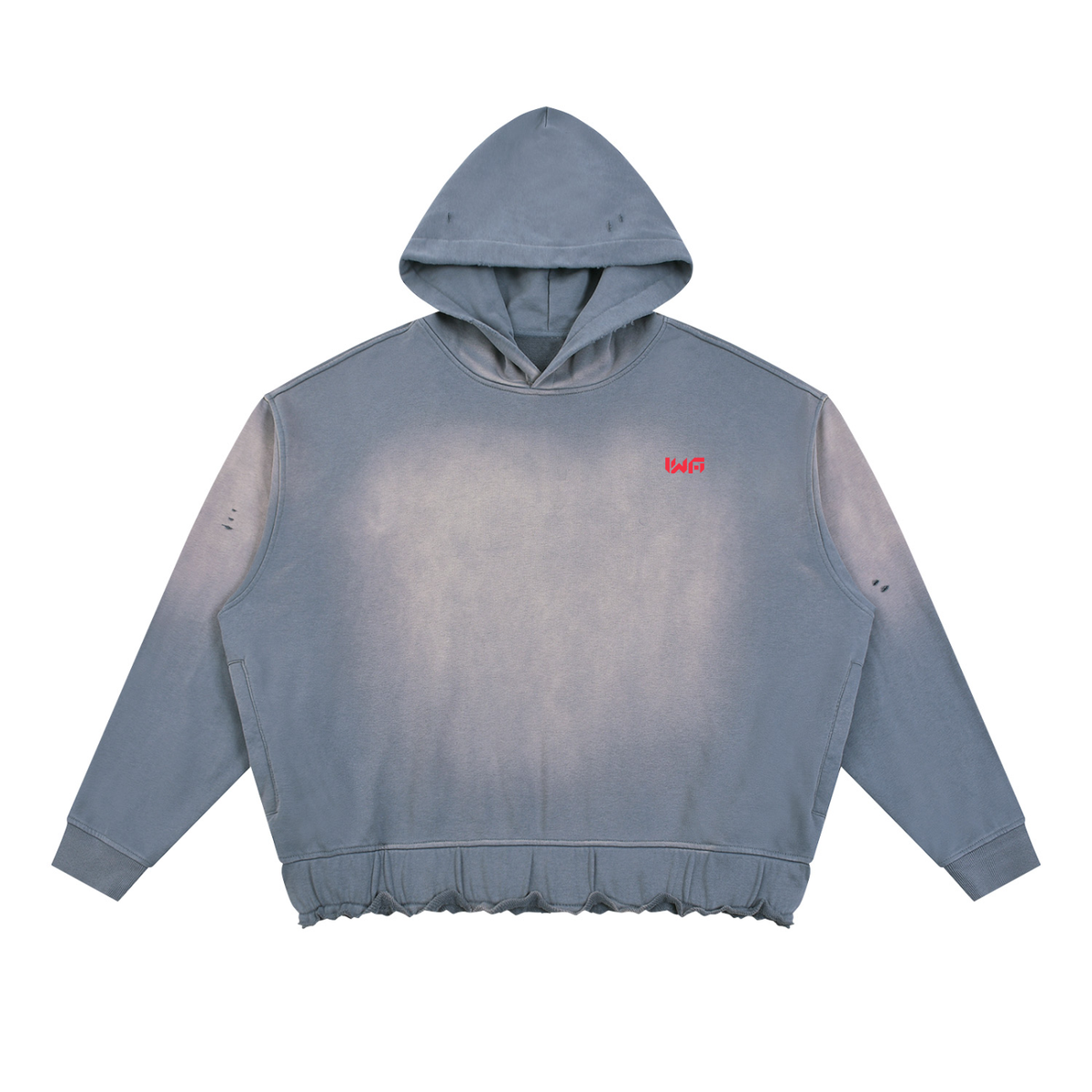 Unisex Sunfade Ripped Boxy Hoodie