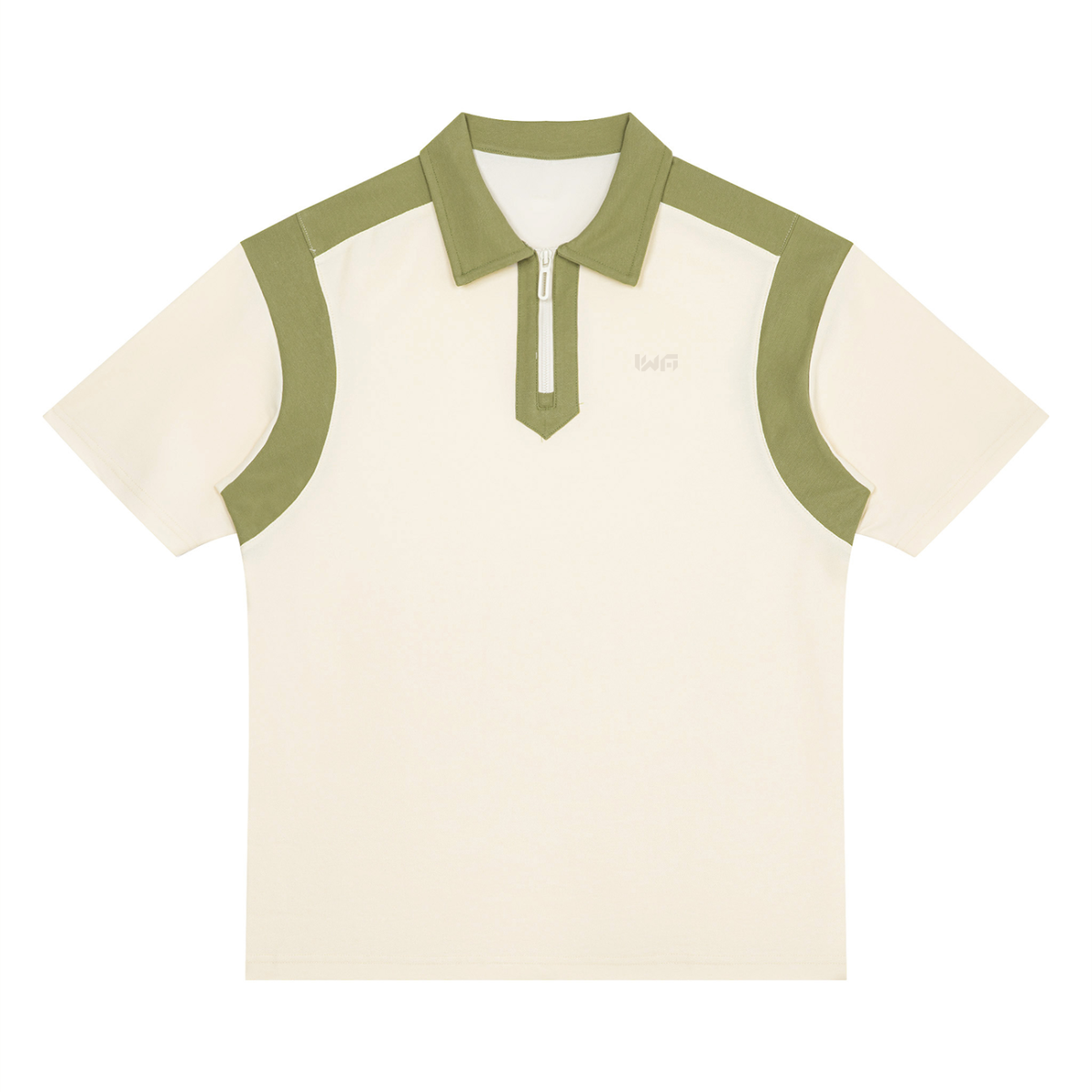 Unisex Color Block Quarter Zip Polo Shirt
