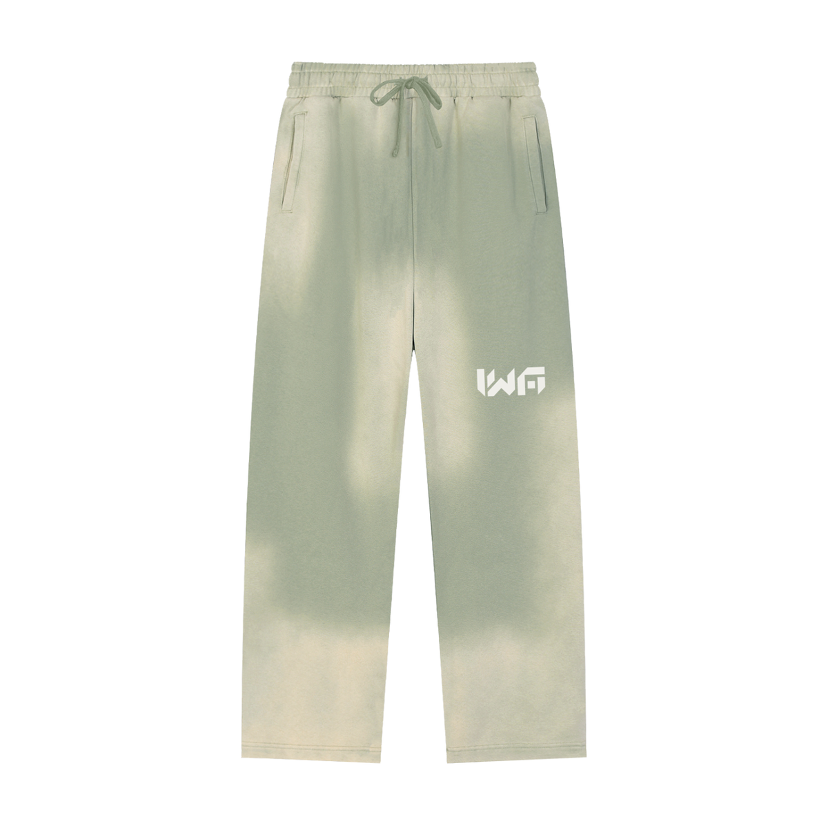 Sun Fade Raw Edge Straight-Leg Sweatpants