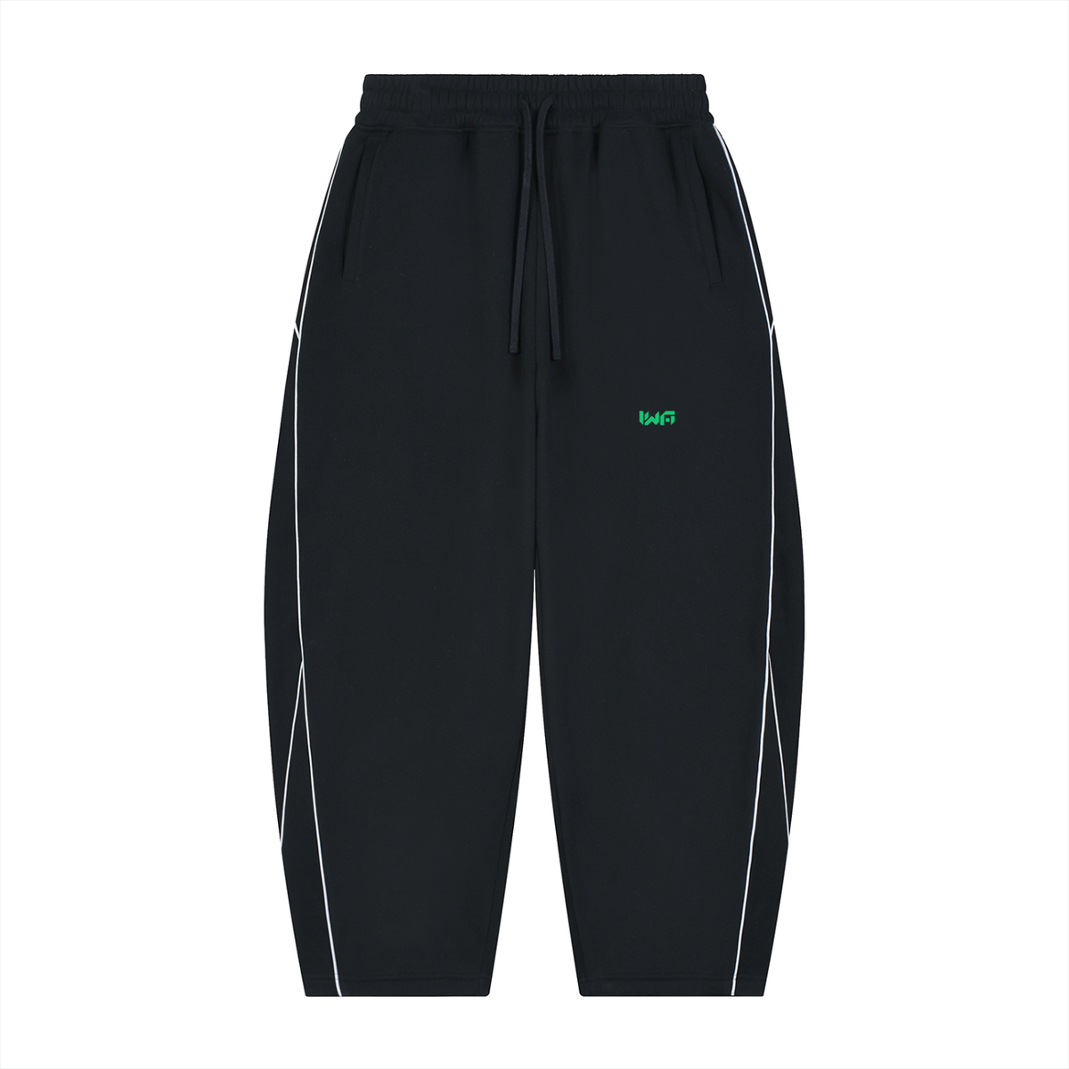 Unisex Piping Fleece Barrel Leg Sweatpants