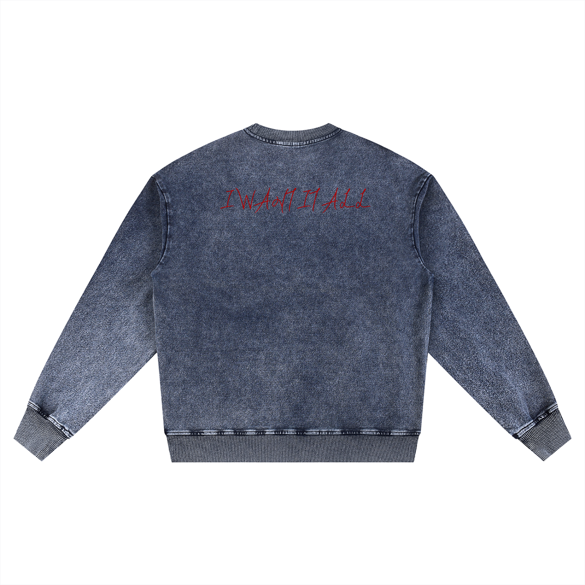 Snow Wash Oversized Crewneck Sweatshirt
