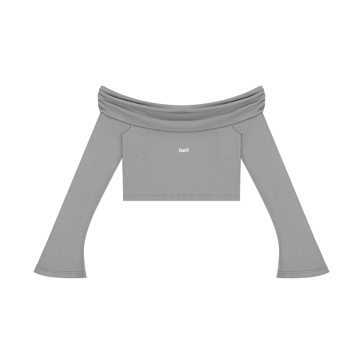 Women's Off-the-Shoulder Bell Sleeve Crop T-Shirt
