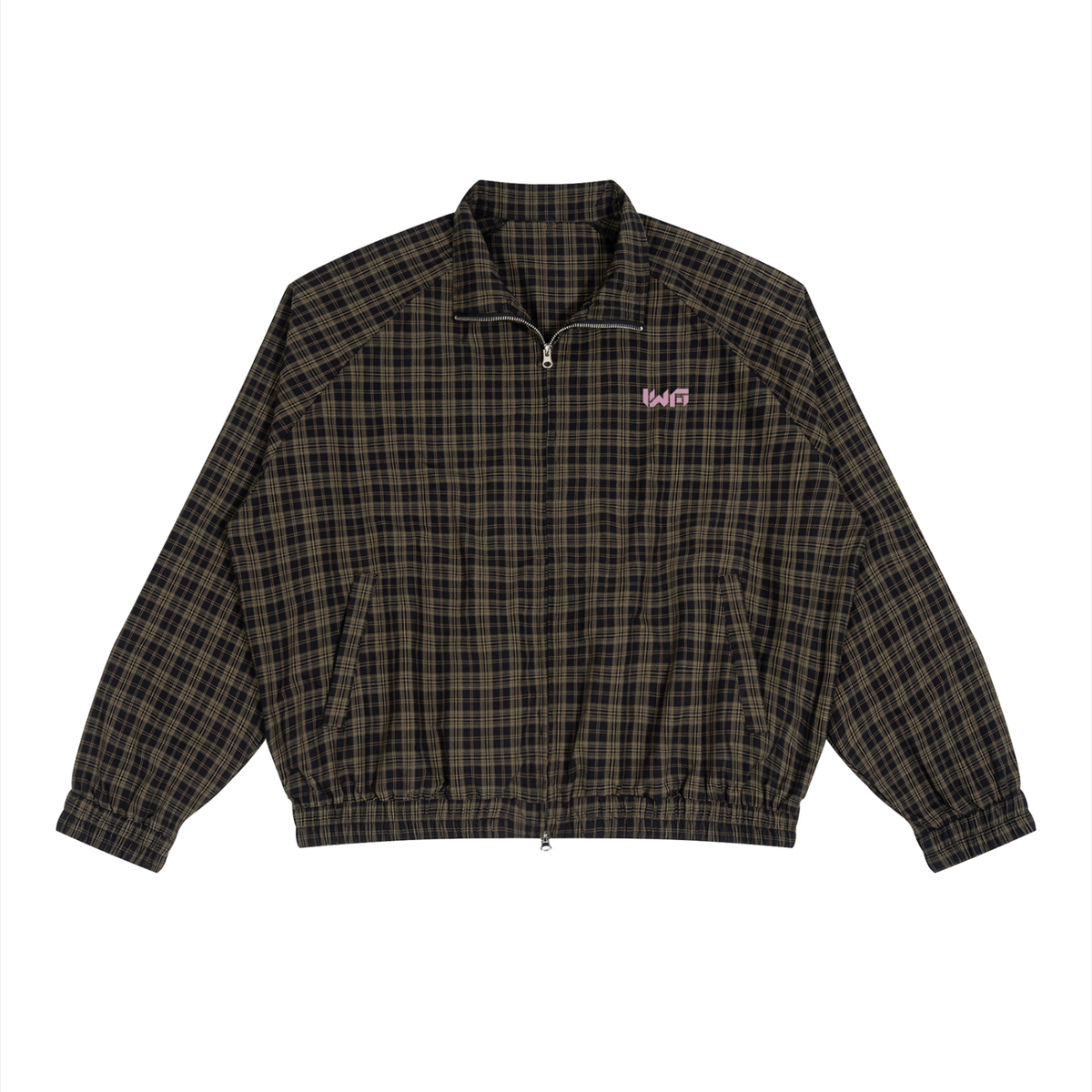 Unisex Plaid Full-Zip Track Jacket