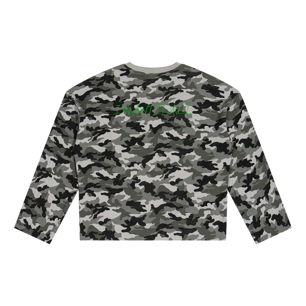 Unisex Camo Waffle Raw Edge T-Shirt