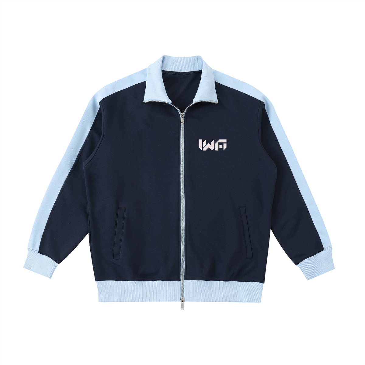 Contrast Trim Stand Collar Jacket