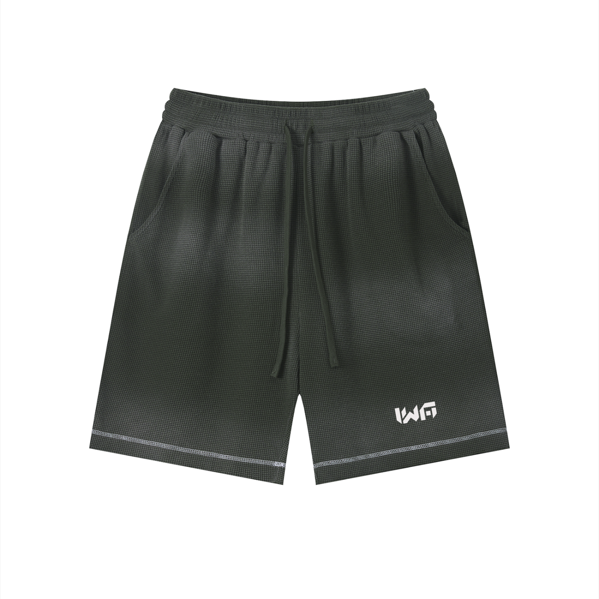 Unisex Sunfade Waffle Raw Hem Shorts