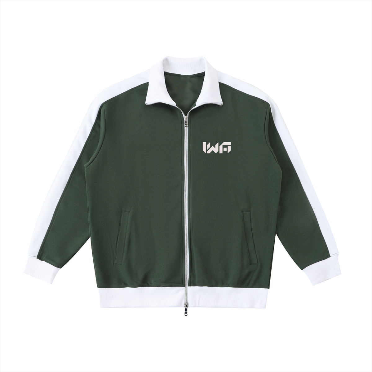 Contrast Trim Stand Collar Jacket