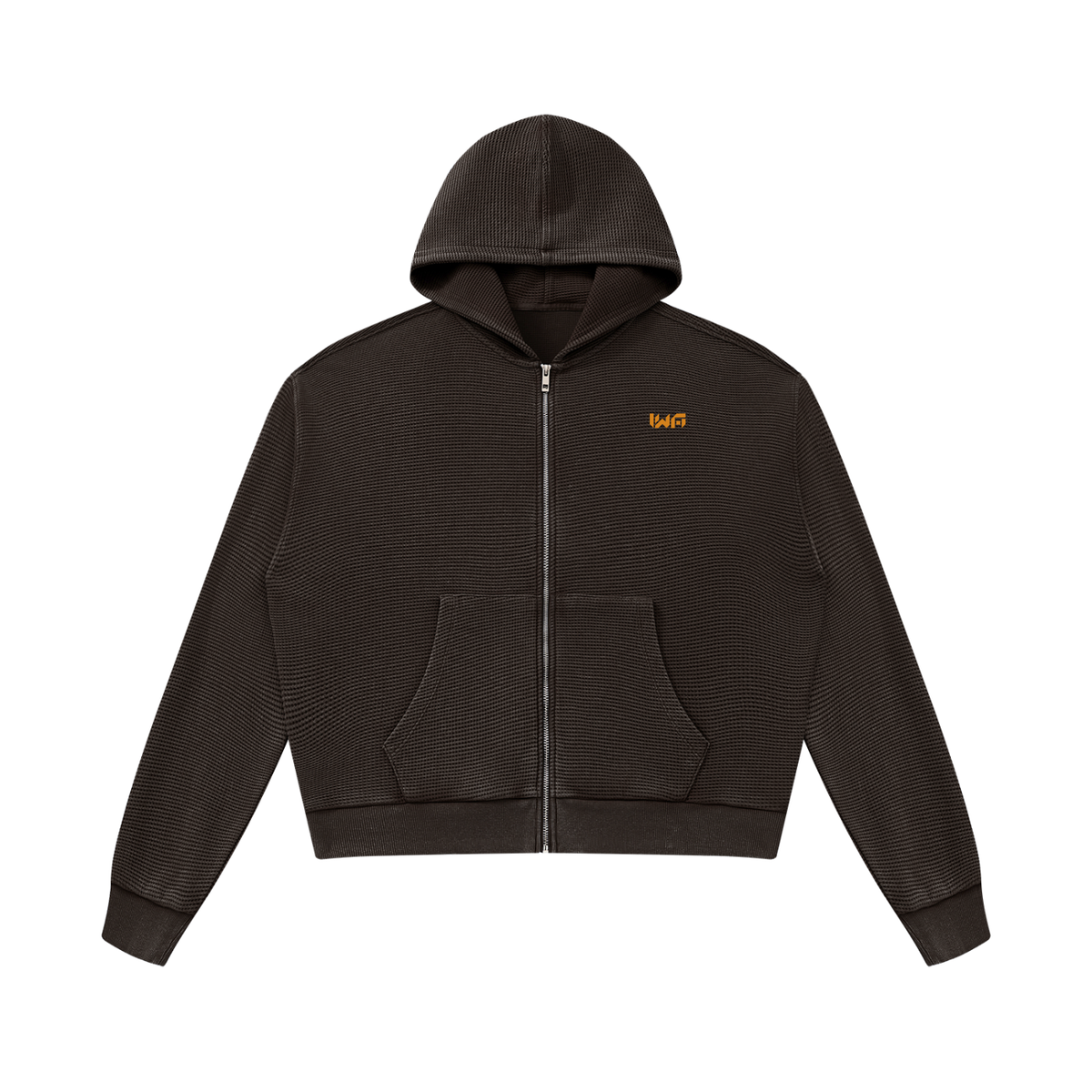 Unisex Mineral Wash Boxy Waffle Hoodie