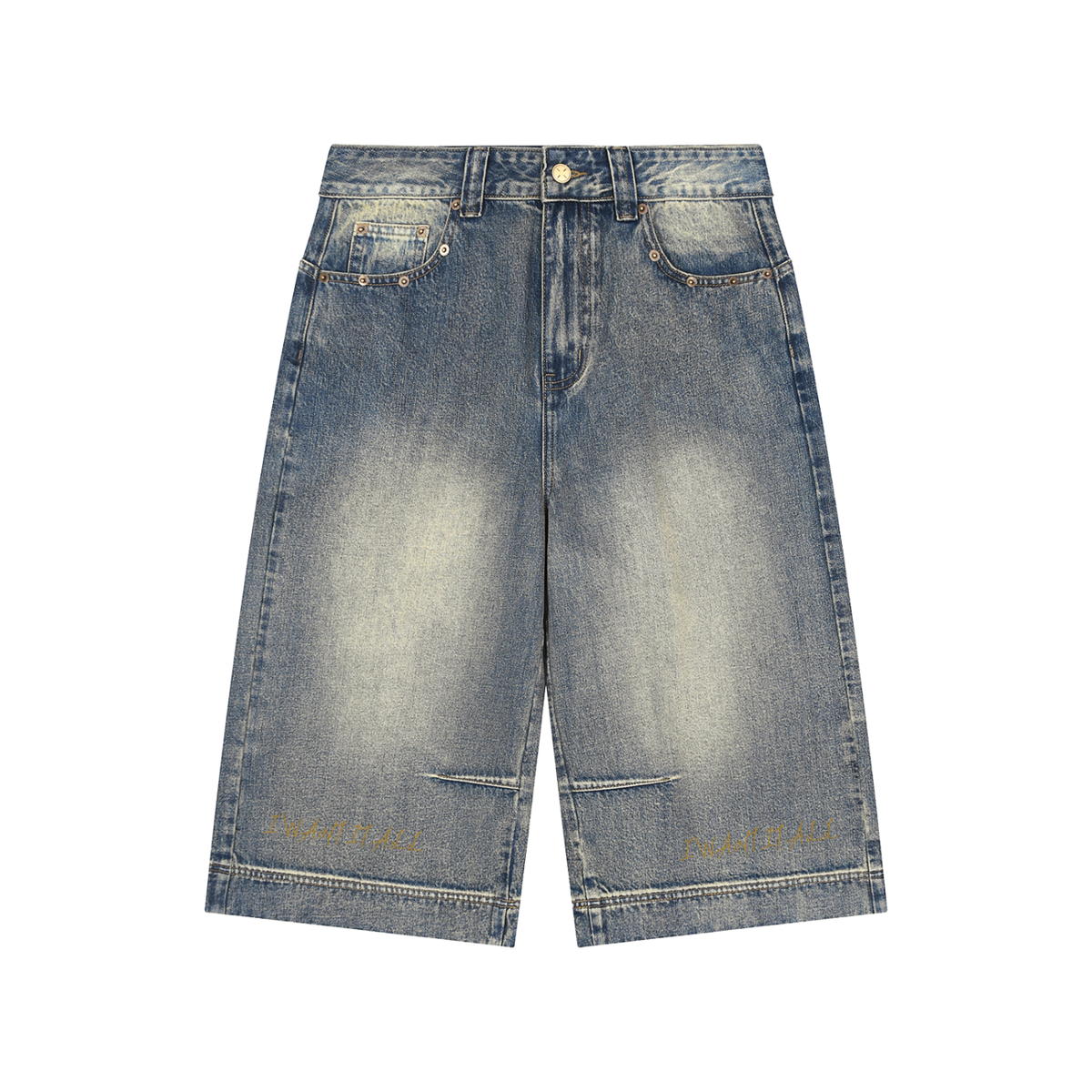 Vintage Wash Baggy Denim Shorts