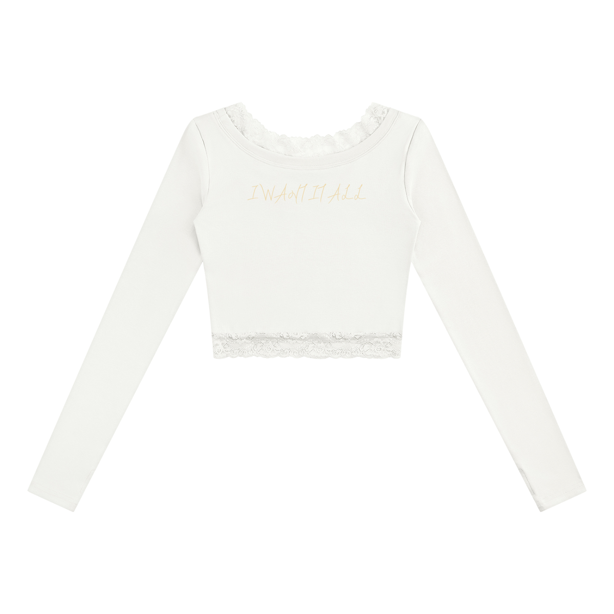 Women's Lace Trim Long Sleeve T-Shirt