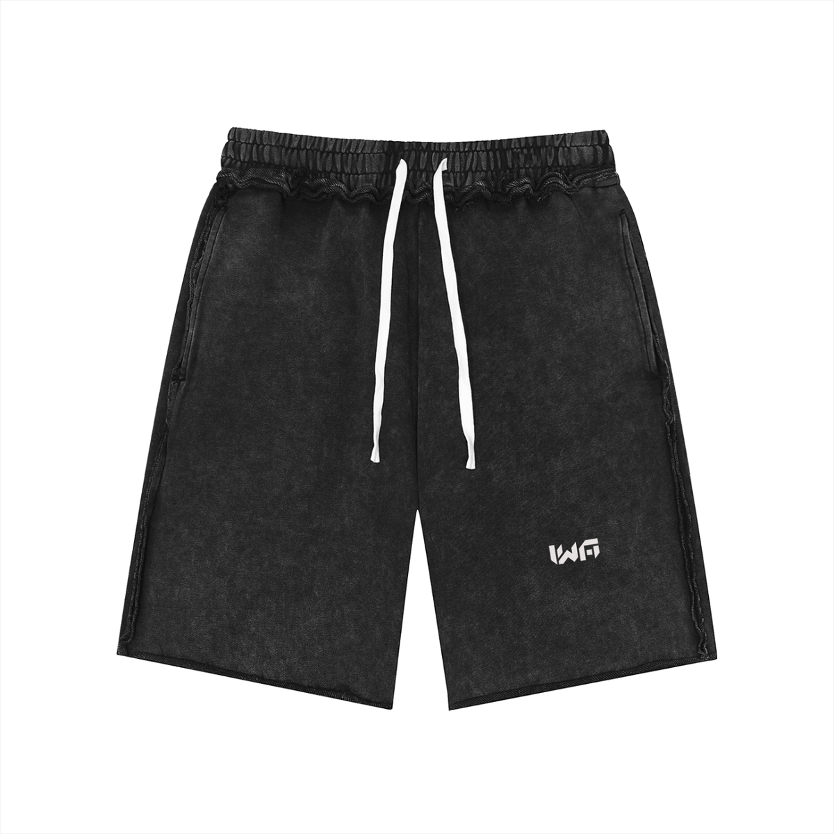 Unisex Mineral Wash Raw Edge Shorts