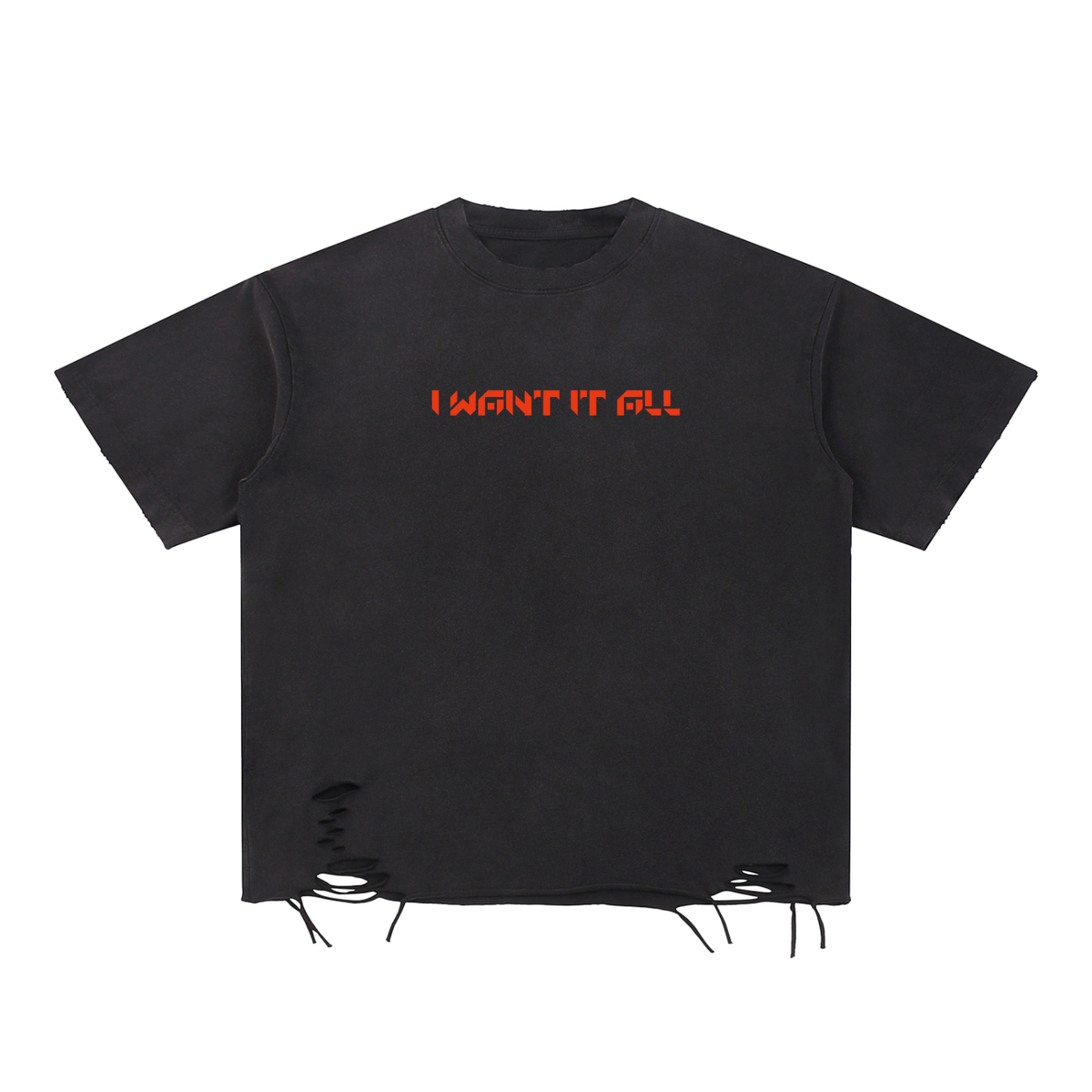 Snow Washed Raw-Hem T-Shirt