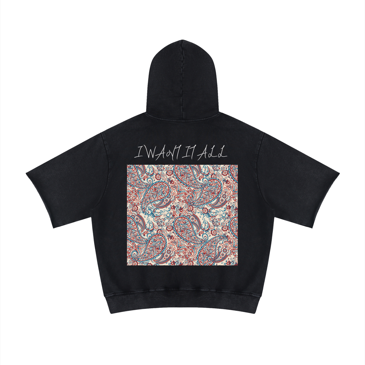 Unisex Mineral Wash Short Sleeve Hoodie