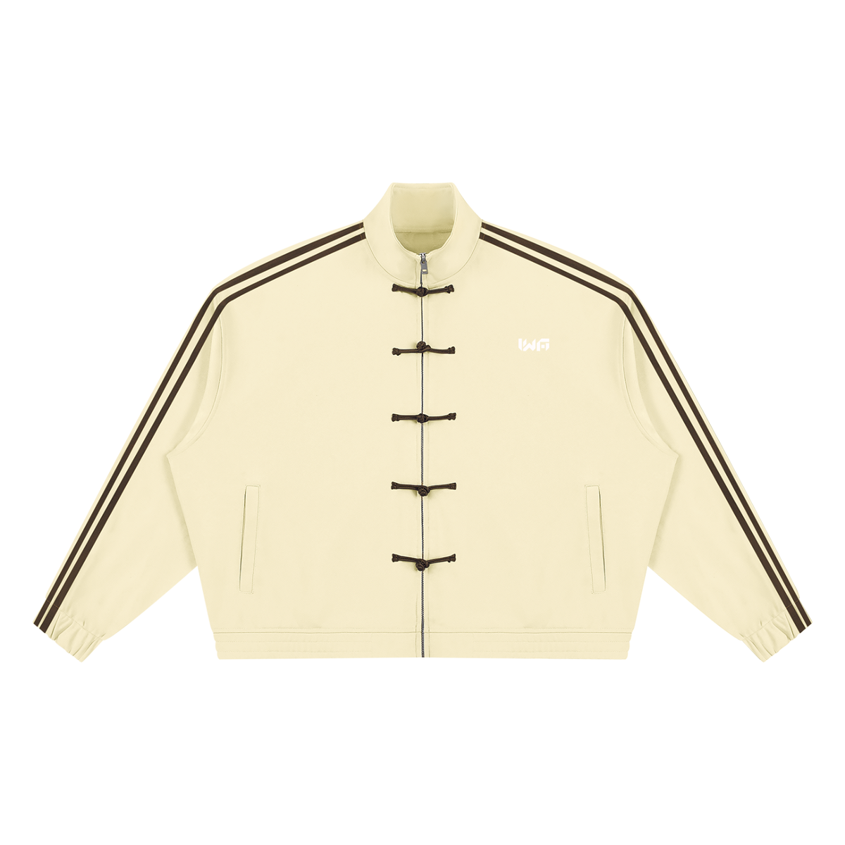 Unisex Boxy Stand Collar Full Zip Jacket
