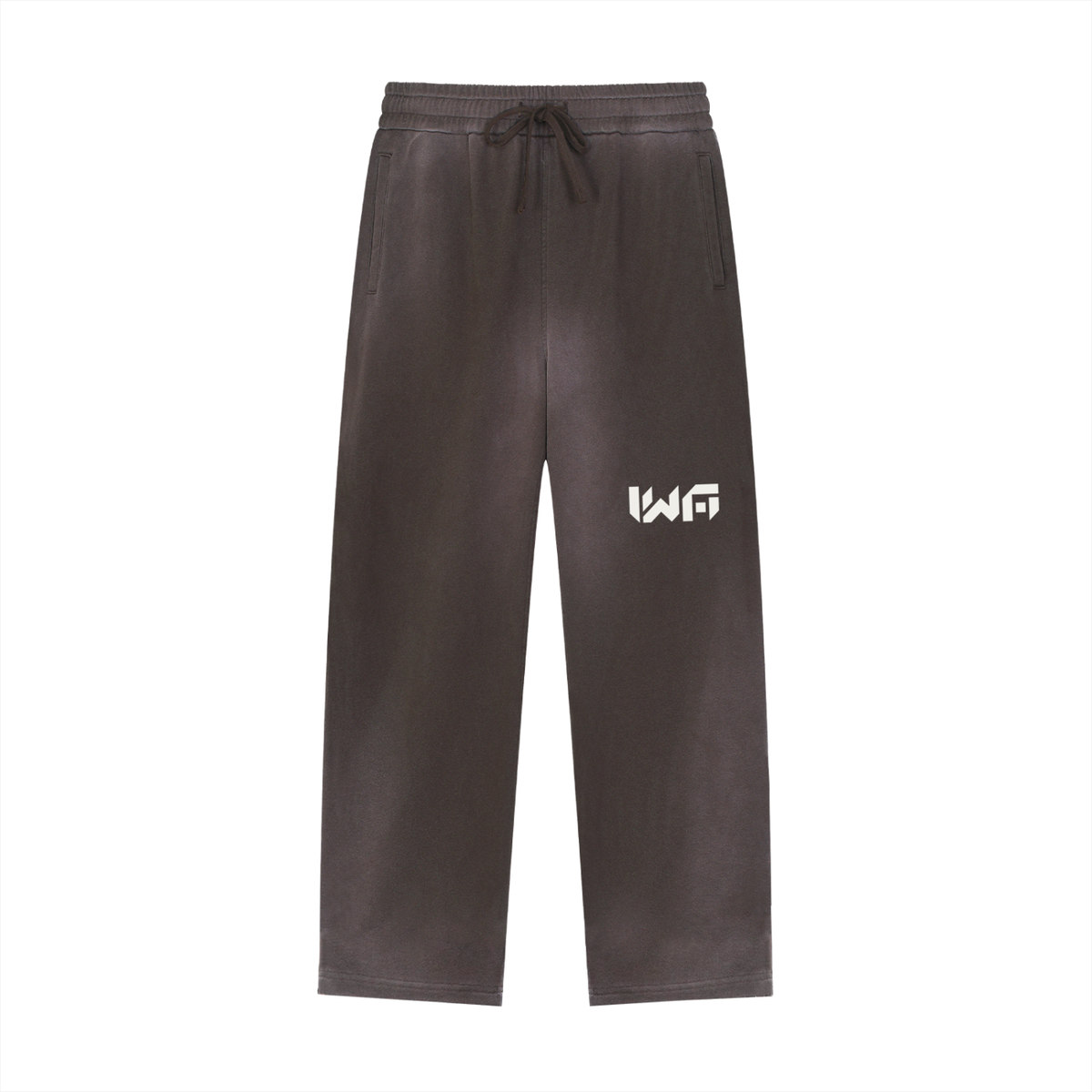 Sun Fade Raw Edge Straight-Leg Sweatpants