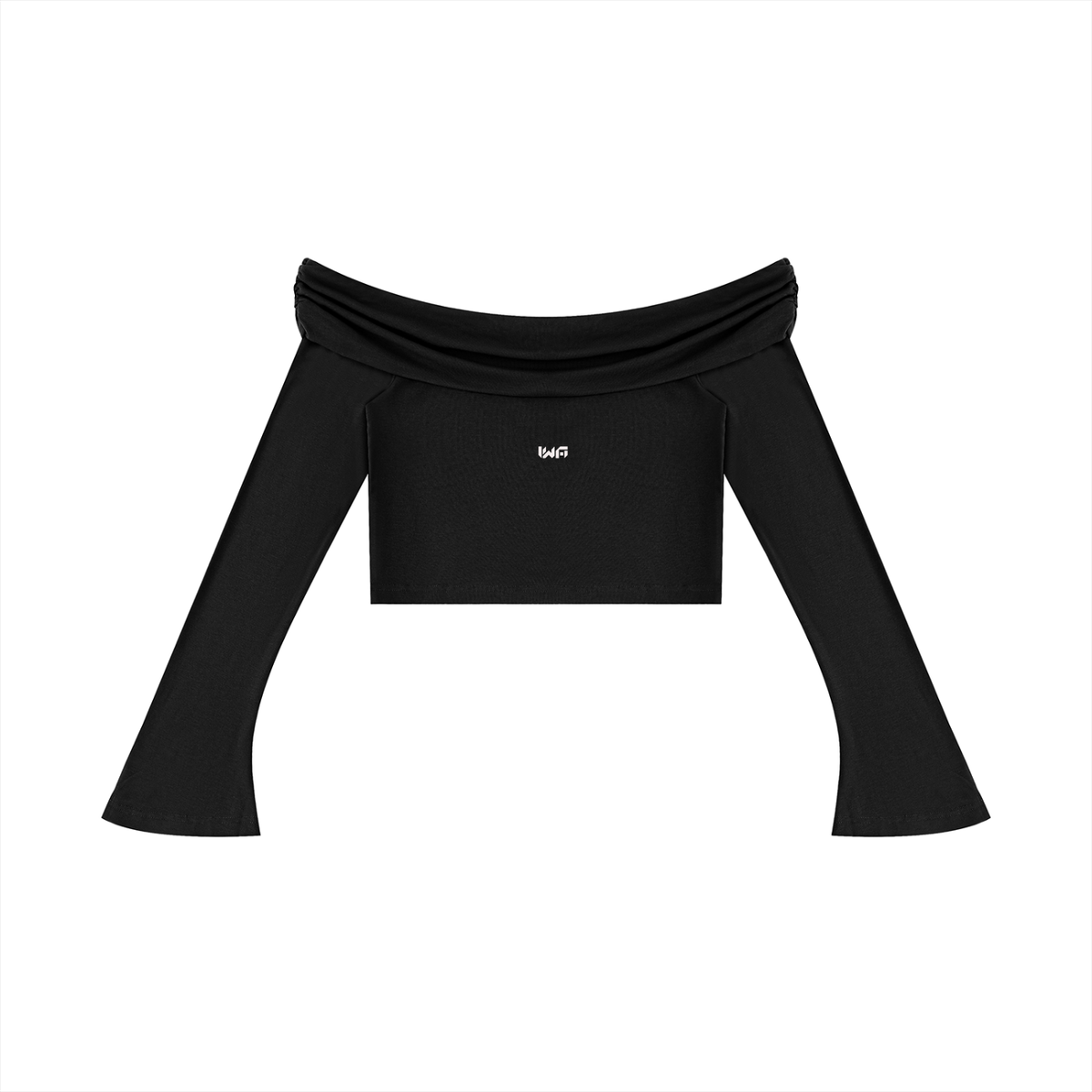 Women's Off-the-Shoulder Bell Sleeve Crop T-Shirt