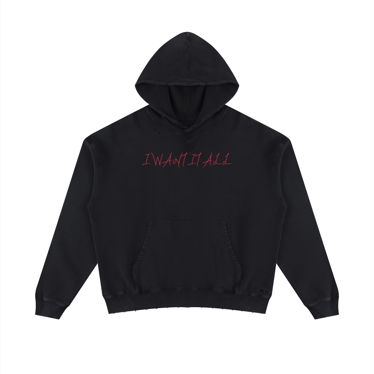 Unisex Mineral Wash Distressed Hoodie