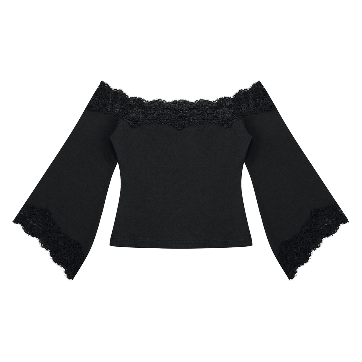 Women's Off-the-Shoulder Lace Trim T-Shirt