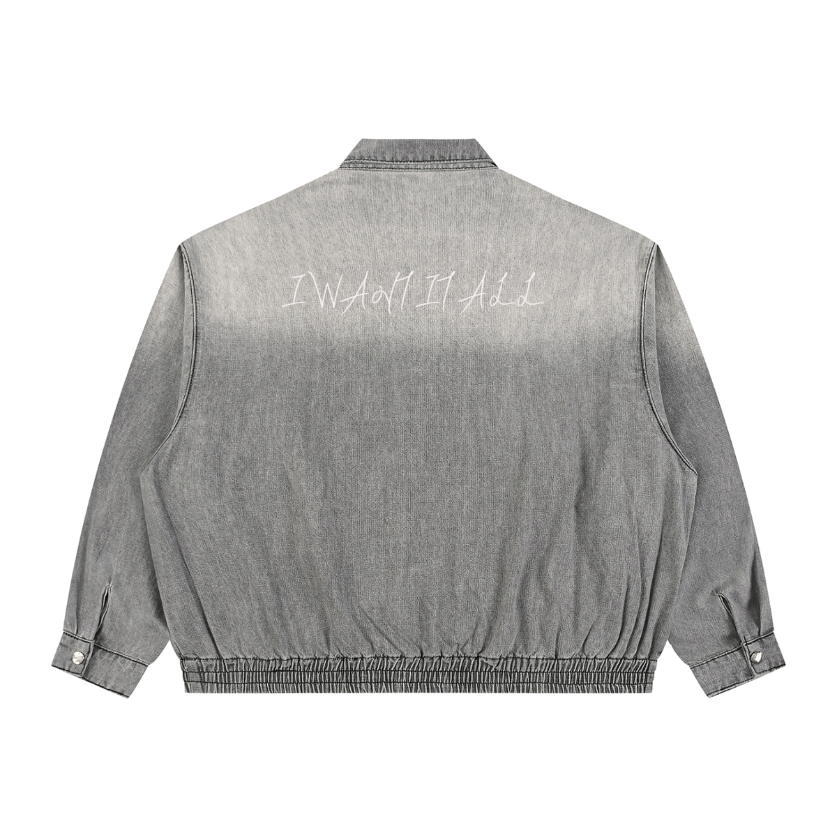 Unisex Vintage Wash Full-Zip Denim Jacket