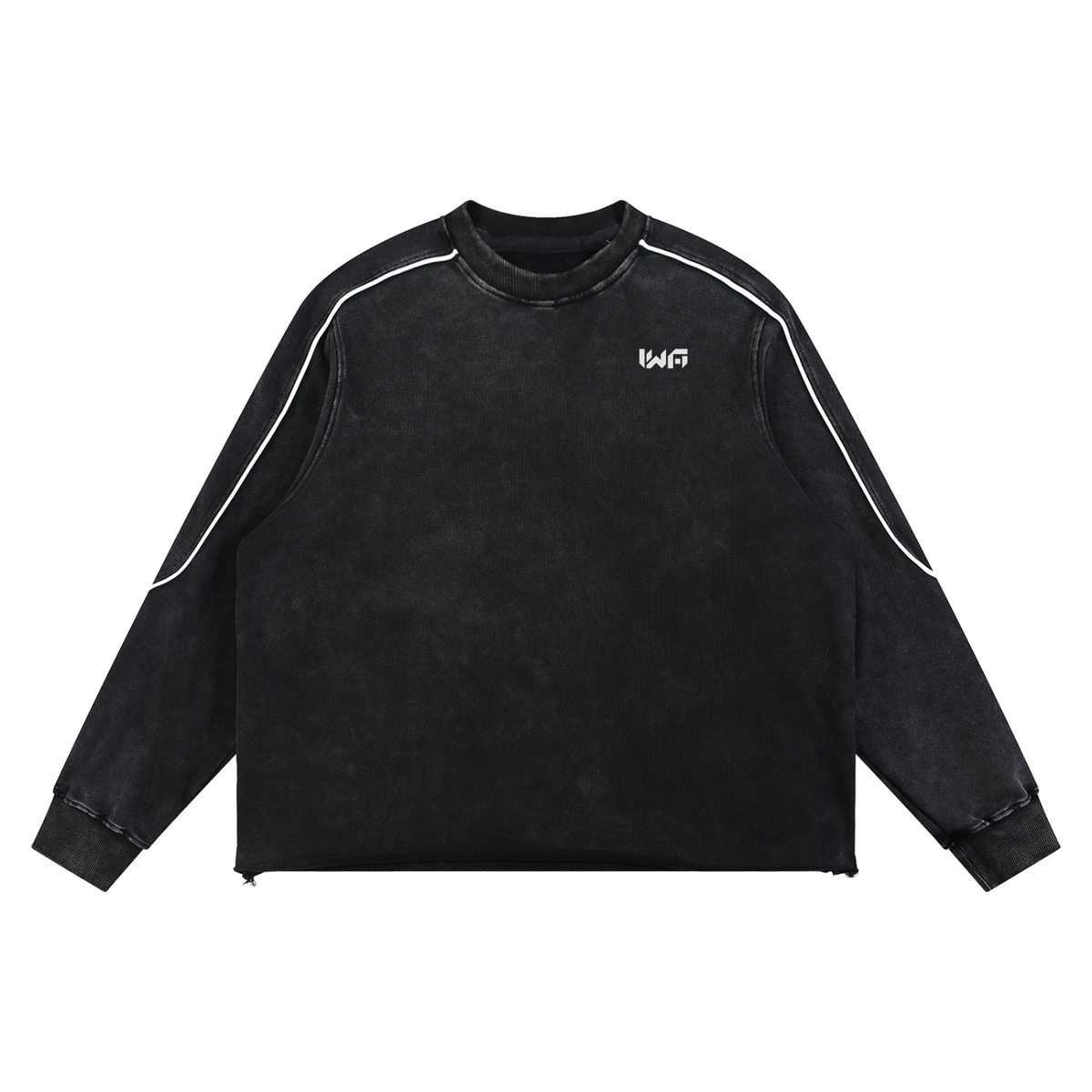Mineral Wash Piping Raw Hem Sweatshirt