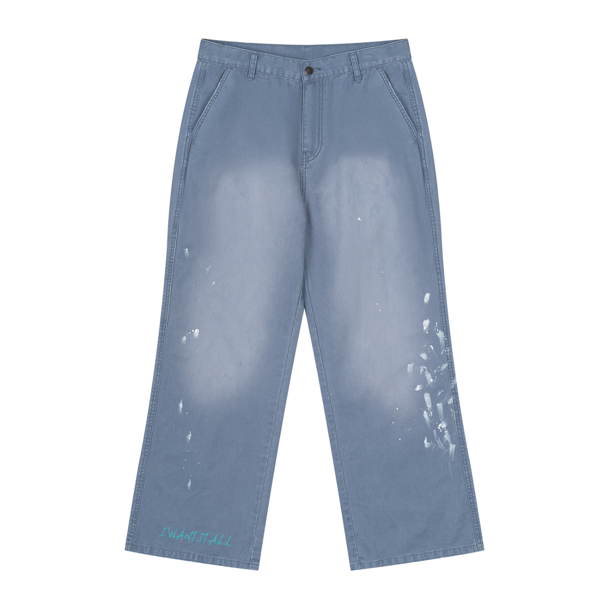 Men's Vintage Wash Splatter Denim Jeans
