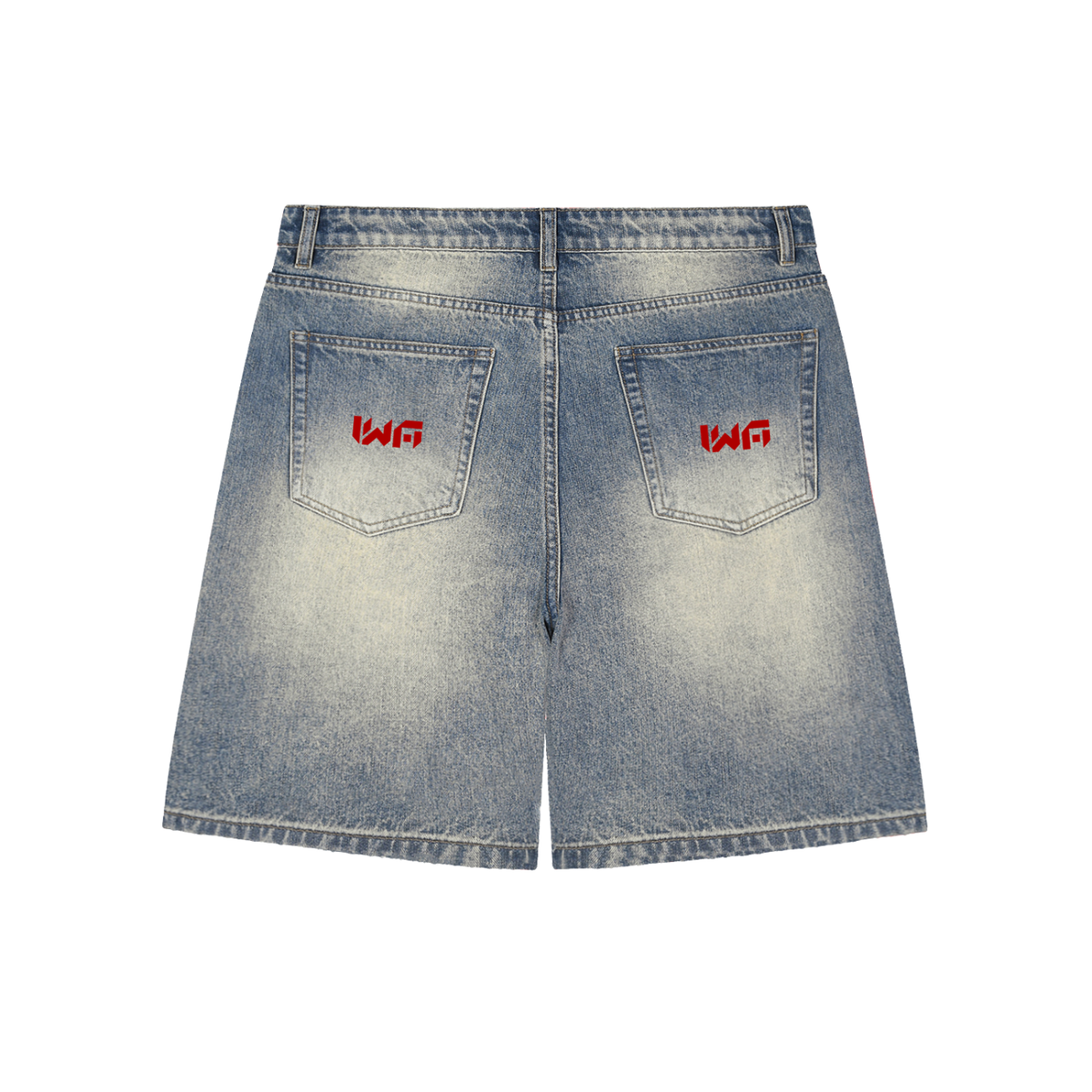 Faded Distressed Baggy Denim Shorts