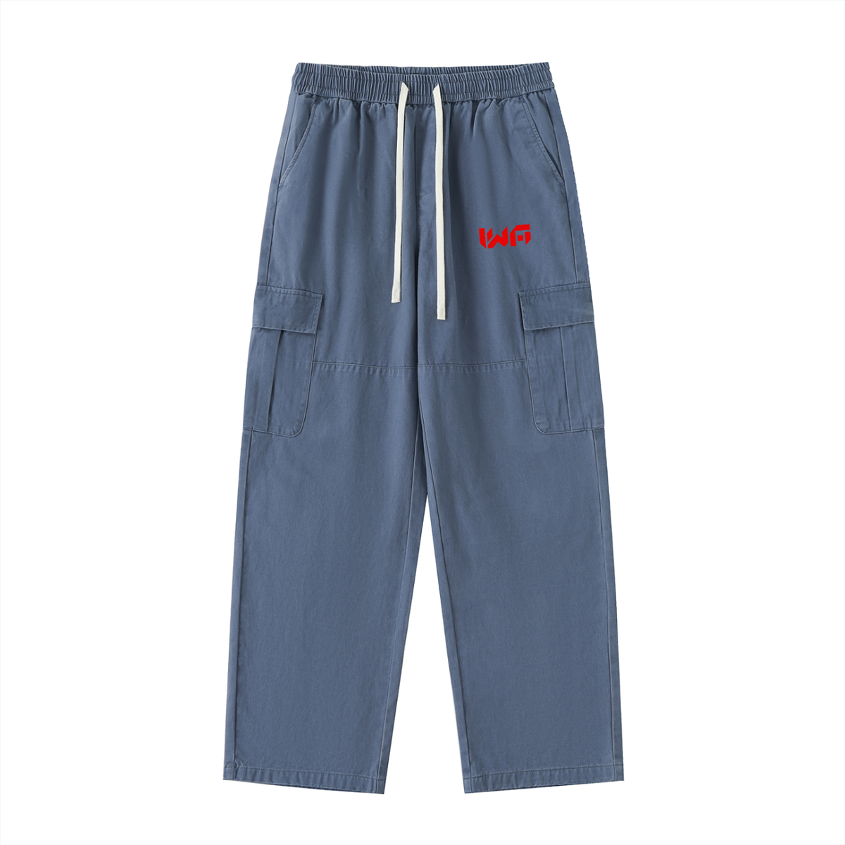 Drawstring Waist Straight-Leg Cargo Pants