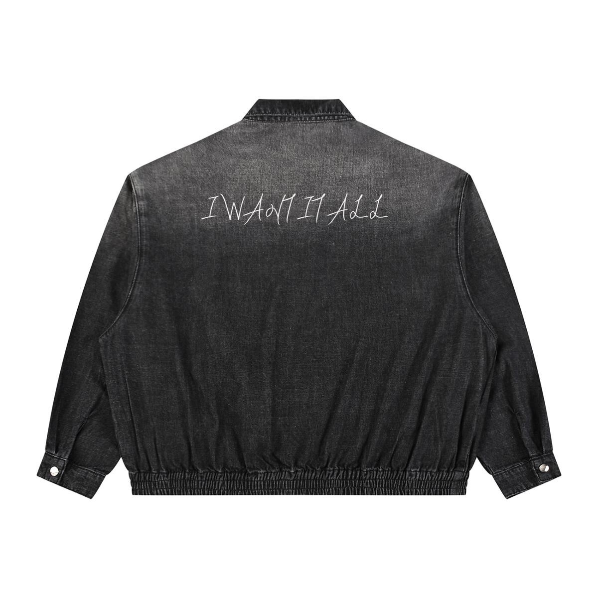 Unisex Vintage Wash Full-Zip Denim Jacket