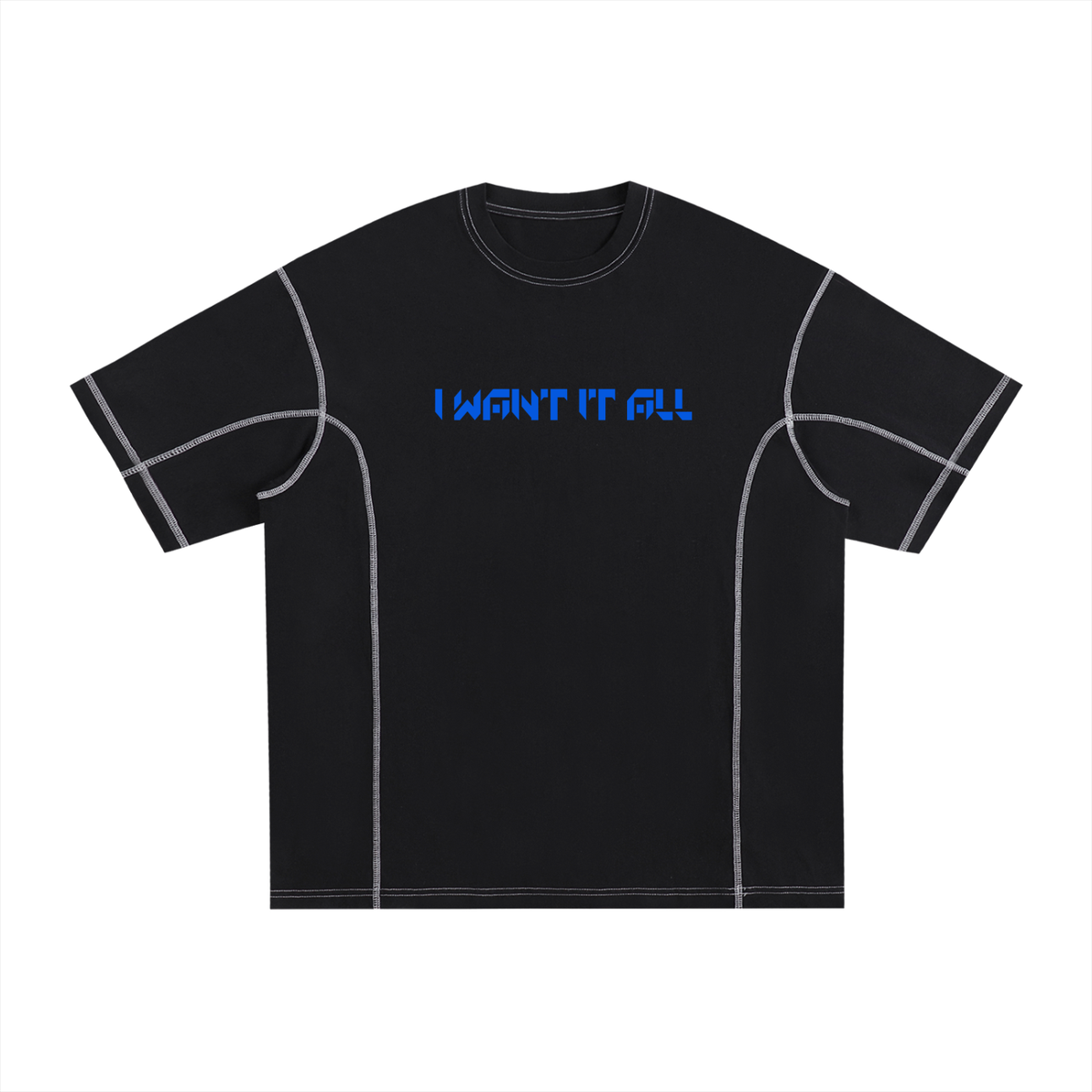 Streetwear Contrast-Stitched Cotton T-Shirt