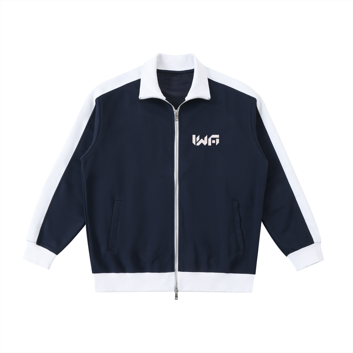 Contrast Trim Stand Collar Jacket