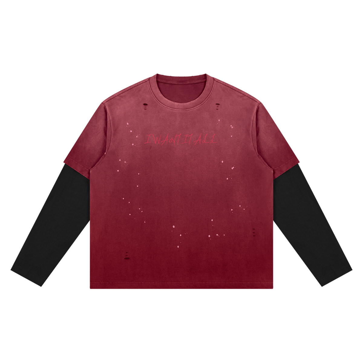 Unisex Vintage Wash Distressed Layer T-Shirt