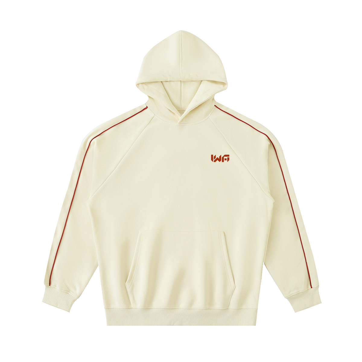 Contrast Piping Raglan Hoodie