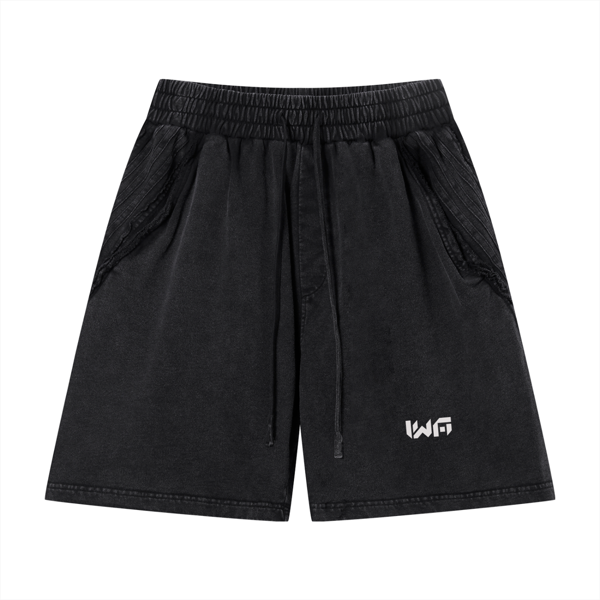 Unisex Vintage Wash Raw Edge Shorts