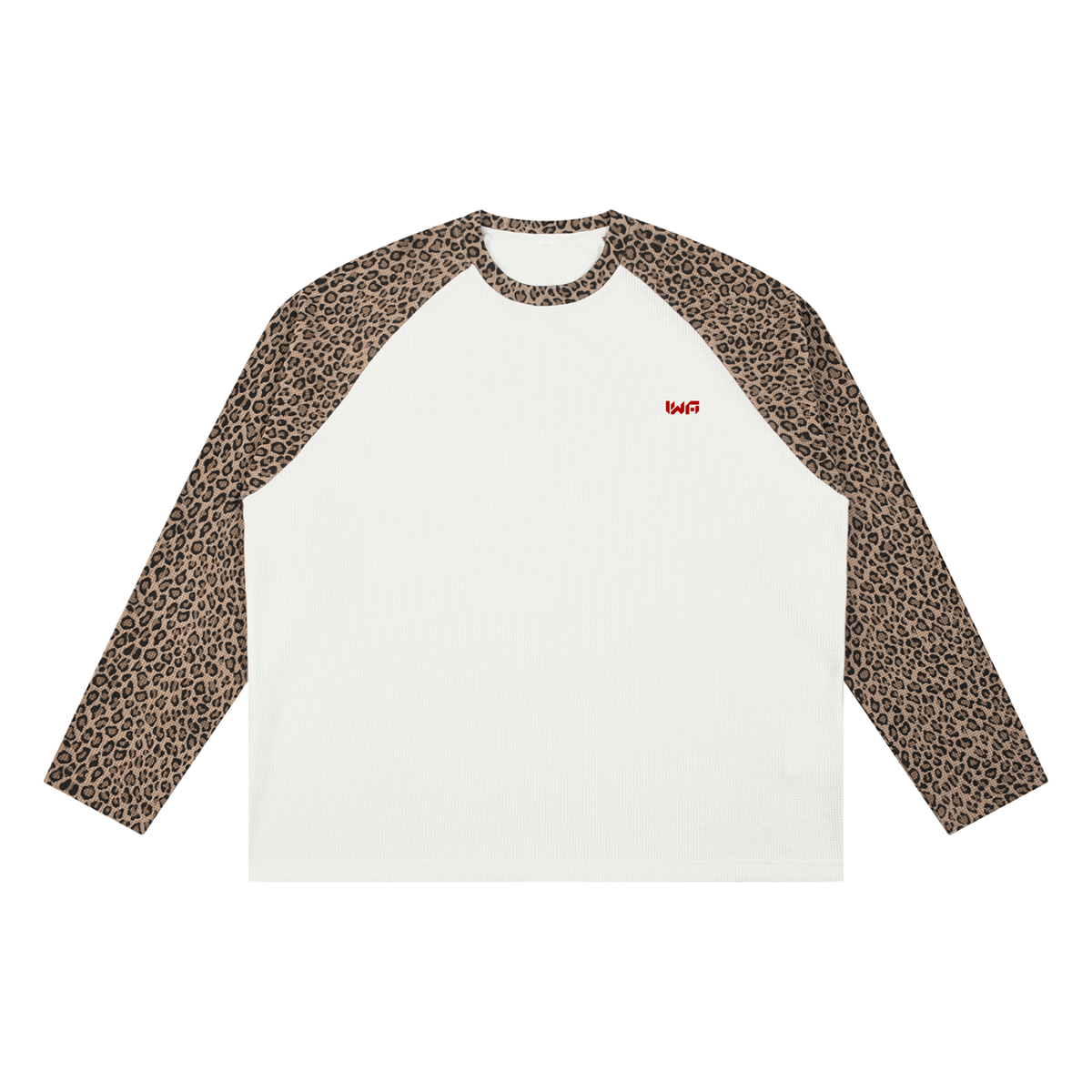 Unisex Leopard Panel Raglan Sleeve T-Shirt